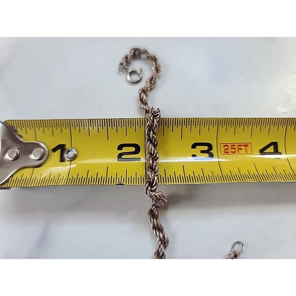 Italian 925 Sterling Silver Chain Bracelet Vintage - Picture 9 of 10